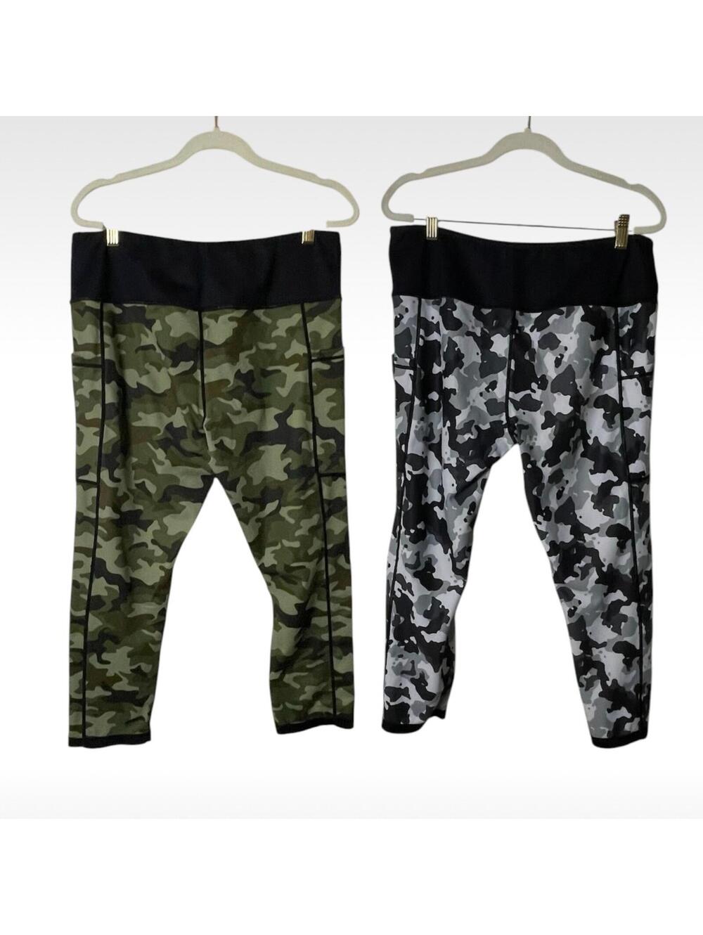 CVG Constantly Varied Gear XL Reversible Camo Capris Leggings Pockets EUC - Picture 2 of 4